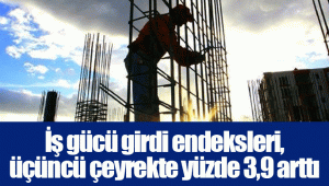 İş gücü girdi endeksleri, üçüncü çeyrekte yüzde 3,9 arttı