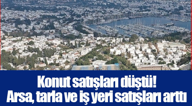 Konut satışları düştü! Arsa, tarla ve iş yeri satışları arttı