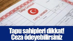 Tapu sahipleri dikkat! Ceza ödeyebilirsiniz