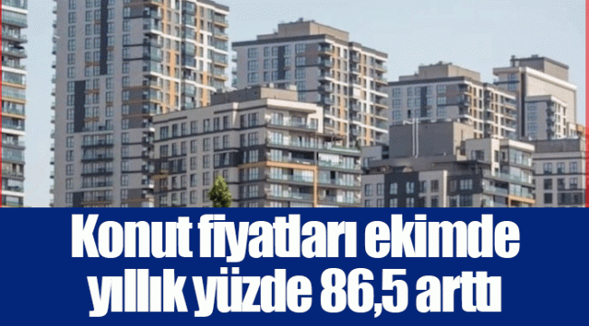 Konut fiyatları ekimde yıllık yüzde 86,5 arttı