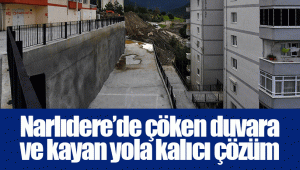 Narlıdere’de çöken duvara ve kayan yola kalıcı çözüm