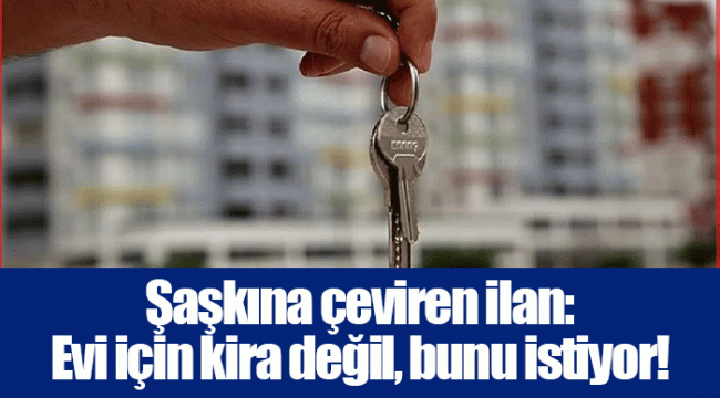 Şaşkına çeviren ilan: Evi için kira değil, bunu istiyor!