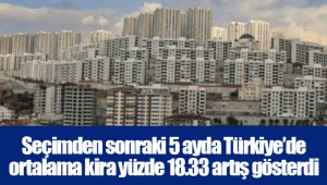 Seçimden sonraki 5 ayda Türkiye’de ortalama kira yüzde 18.33 artış gösterdi