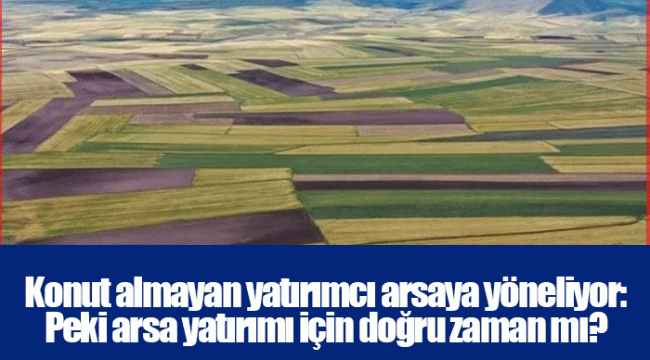 Konut almayan yatırımcı arsaya yöneliyor: Peki arsa yatırımı için doğru zaman mı?