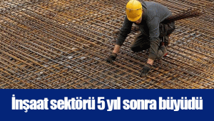 İnşaat sektörü 5 yıl sonra büyüdü