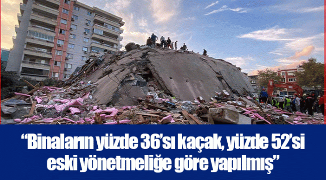 “Binaların yüzde 36’sı kaçak, yüzde 52’si eski yönetmeliğe göre yapılmış”