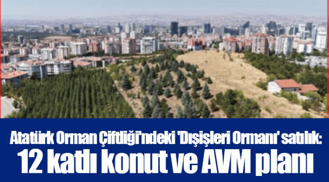 Atatürk Orman Çiftliği'ndeki 'Dışişleri Ormanı' satılık: 12 katlı konut ve AVM planı