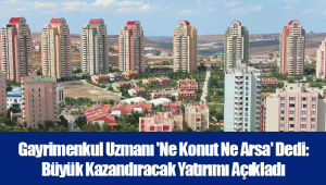 Gayrimenkul Uzmanı 'Ne Konut Ne Arsa' Dedi: Büyük Kazandıracak Yatırımı Açıkladı