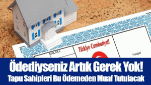 Ödediyseniz Artık Gerek Yok! Tapu Sahipleri Bu Ödemeden Muaf Tutulacak