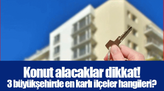 Konut alacaklar dikkat! 3 büyükşehirde en karlı ilçeler hangileri?