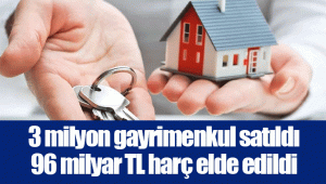 3 milyon gayrimenkul satıldı 96 milyar TL harç elde edildi