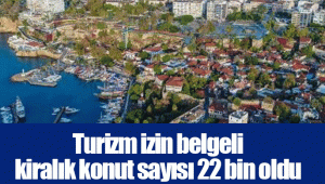 Turizm izin belgeli kiralık konut sayısı 22 bin oldu